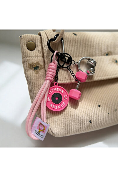 Choice1 pink Dopamine Barbell Plates Keychain Kettlebell INS Simulation Dumbb...