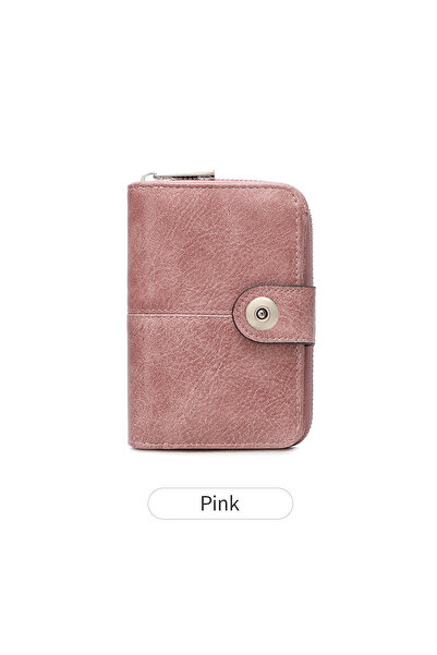 Choice QB364-Pink Vintage Women's RFID Blocking Multi-Function Short Wallet F...
