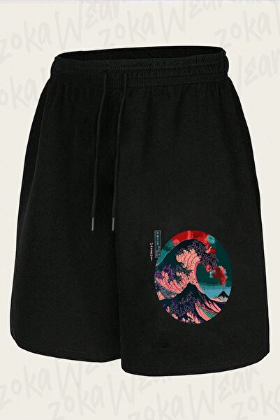 ZOKAWEAR Unisex the Great Wave Off Kanagawa Design Printed Shorts
