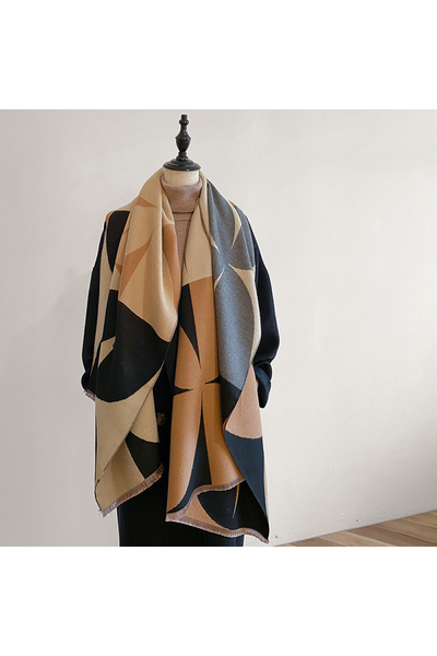 Choice black 2024 Latest Design Winter Two-Sided Jacquard Cashmere Scarves Hi...