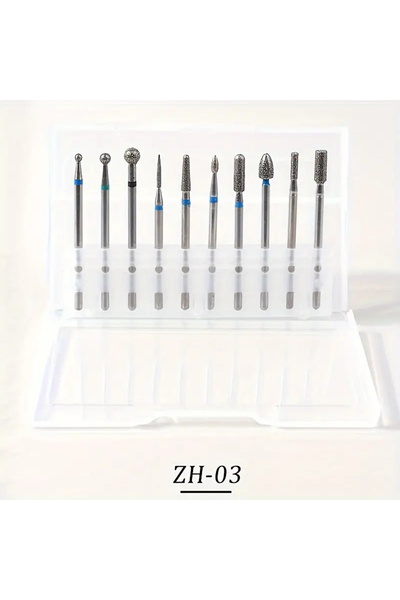 choice2 Style 3 10Pcs/Set Electric Nail Drill Bits Kit 3/32 Rotary Burr Cutic...