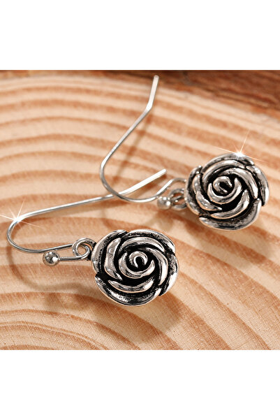 Choice E4558 Huitan Metal Women Drop Earrings Silver Color Rose Flower Design...