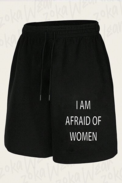 ZOKAWEAR Unisex Σορτς με στάμπα  "I Am Afraid Of Women "