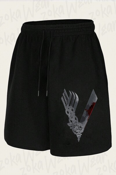 ZOKAWEAR Unisex Logo Vikings Design Printed Shorts