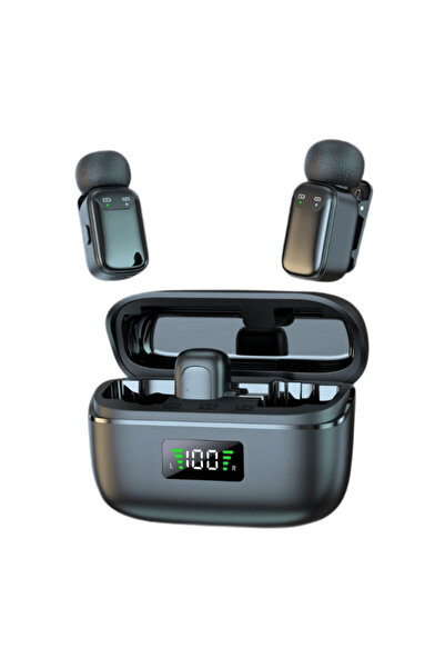 HASEPE Set de 2 microfoane lavalieră wireless, Microfon wireless cu reducere ...