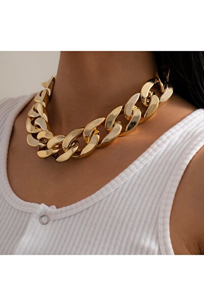 Choice Gold Color High Quality Exaggerated Plastic CCB Big Chunky Chain Neckl...