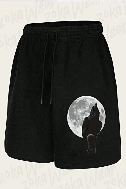 ZOKAWEAR Unisex Crow Moon Design Printed Shorts