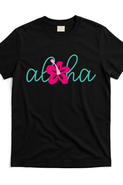 STITCHLY تي شيرت Aloha Floral Hawaii Tropical T Shirt Afh6045175 باللون الأسو...