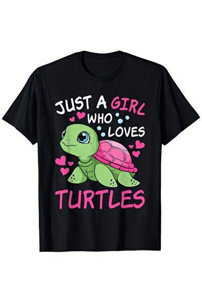12 Teknoloji تي شيرت بطبعة "Just a Who Loves Turtles" مع قلوب لطيفة، قطن ناعم...