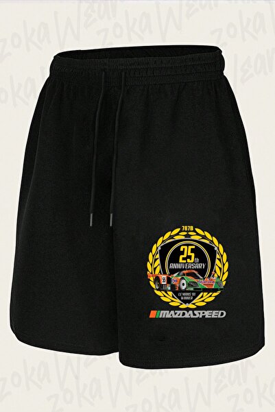 ZOKAWEAR شورت مطبوع بتصميم مازدا 787b للجنسين
