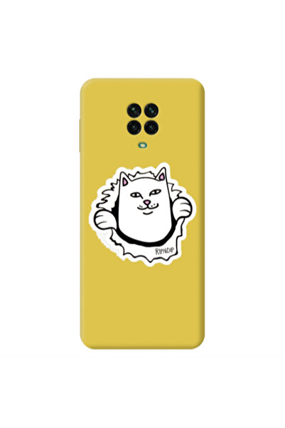Other Xiaomi Redmi Note 9 Pro White cat Yellow Colored Silicone TPU Θήκη