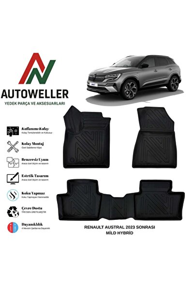 AutoWeller Renault Austral 2023 Sonrası Havuzlu Oto Mild Hybrit Havuzlu 3D TP...