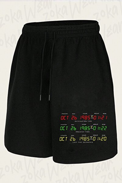 ZOKAWEAR شورت مطبوع بتصميم Time Film Back To The Future للجنسين