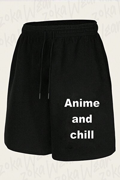 ZOKAWEAR Unisex Σορτς με στάμπα με απόφθεγμα Anime, Σχέδιο Anime και χαλάρωση