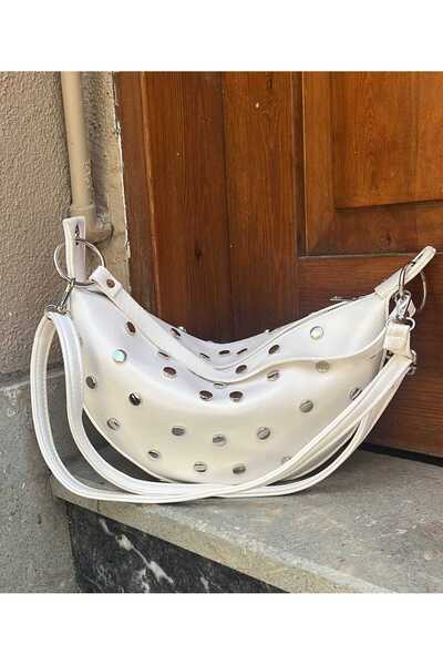 WİKİDAYS.S MODA TRENDİ Half Moon Women's Shoulder Bag with Metal Staple Detai...