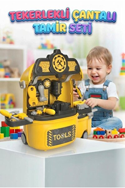 Tıfıl Toys Tekerlekli Çantalı Tamir Seti – 15+ Parça 2'si 1 Arada Çantalı - V...
