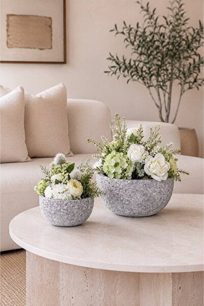 Generic Modern Planting Pot Set (2 Pieces) with Staggered Heights for Corners...