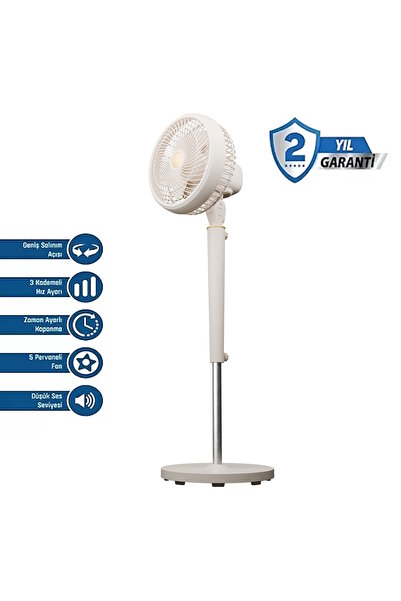 Everest FAN12 DYNABREEZE 9 ÇİFT MOTORLU VANTİLATÖR KREM 70W 2000 RPM 3 HIZ KA...