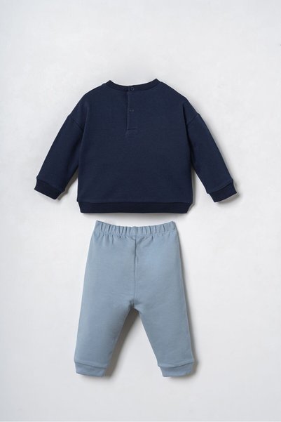 U.S. Polo Assn. Baby Boy Printed Navy Blue Long Sleeve Pajama Set Usb3163-C-V2