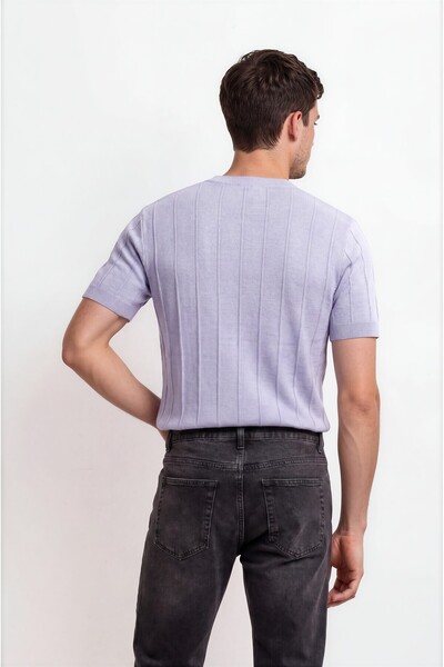 Sea Style Tricou subțire din tricotaj pentru bărbați, cu decolteu rotund, cu ...