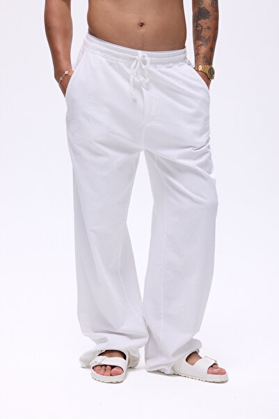 Unreal Co Elastic Waist Baggy Linen Trousers