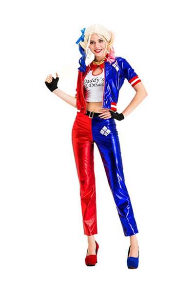 HARLEY QUINN Fancy Dress Costume Set for Women, Suicide Squad Character Outfi...
