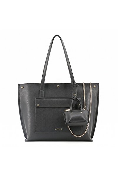 Generic Large Leather Commuter Tote Bag with Mini Chain Pouch, Spacious Lapto...