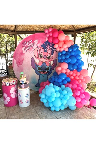 Çemrek Süs Parti Blue Pink Fuchsia Balloon Chain Set of 100