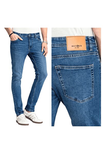 MARCUS Blugi Barbati, Straight Fit, Marime W38-L30, Albastru, Straight Fit, B...