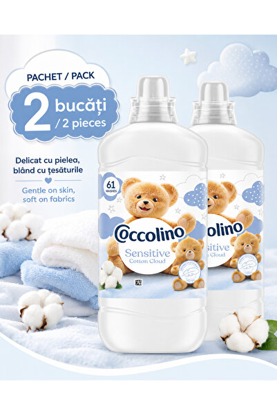 Coccolino Set 2 x Balsam de rufe Delicat Sensistive Cotton Cloud 1,4 litri