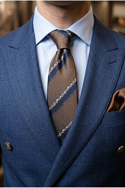 CROATE Luxury Collection Microfiber Men's Tie |   Striped Taba