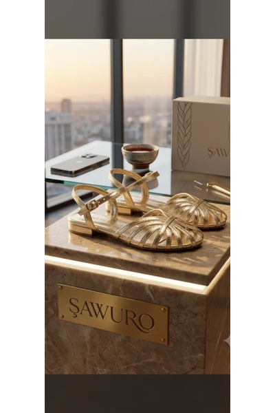 ŞAWURO Caged Toe with Ribbed Striped Braided Tape