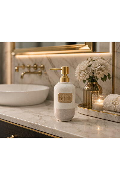 CEZVE HOME Porcelain Liquid Soap Dispenser with Gold Pump Decorative Bathroom...