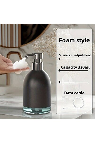 Choice Black- Foam Smart Soap Dispenser Bottle 5 Gear USB Rechargeable 1200Ma...