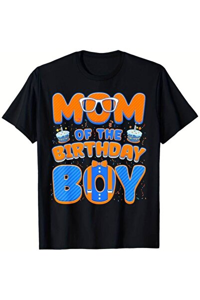 212Wear تي شيرت ملون بطباعة "MOM OF THE BIRTHDAY BOY" باللونين البرتقالي والأ...