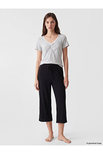 LC Waikiki Nevavm 100% Cotton Women's Capri Pajama Bottoms with a Difference
