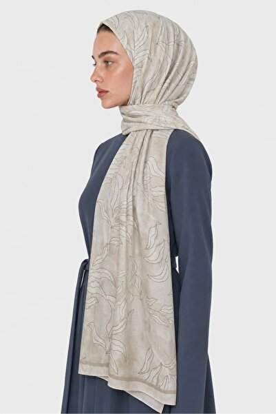 minelesarp Mooncorn Nature Leaf Patterned Cotton Viscose Shawl 75X190 cm – Li...