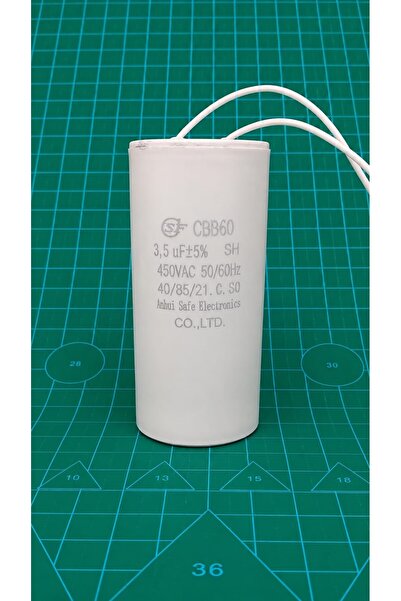 Anhui CBB60 3,5(Üç Buçuk)uF 400V ~ 450V Plastik 2 Kablolu Daimi Kondansatör 3...