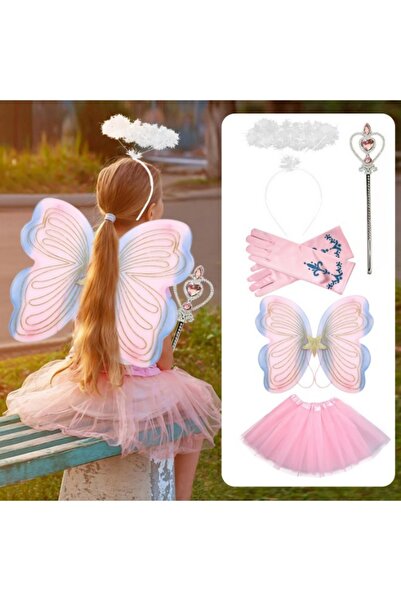 Generic 5 Piece Lightweight Fabric Butterfly Wings Fairy Costume Set Party Dr...