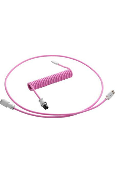 CableMod Cablu USB 2.0 spiralat profesional USB-C tată - USB-A roz 1,5m