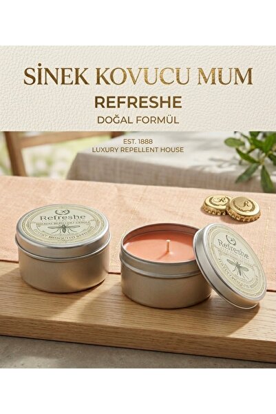 Refreshe Doğal Sinek Engelleyici Mum | Sivrisinek Kovucu Mum | Citronella, La...