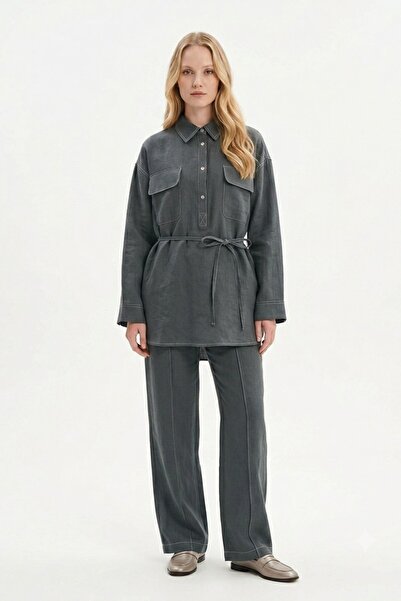 Gülşah collection 3378 Stitched Detailed Suit - Anthracite