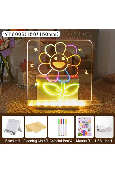 Choice1 15x15cm LED Glowing Drawing Board Children Light Up Doodles Painting ...