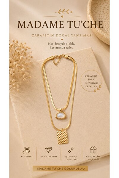 Yerel Üretici Madame Tu’Che Layered Natural Stone Necklace