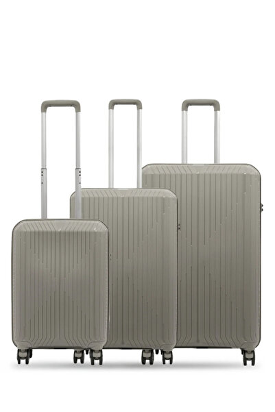 GROUND Dikey Çizgili Sirius 3'lü Set Valiz 10728