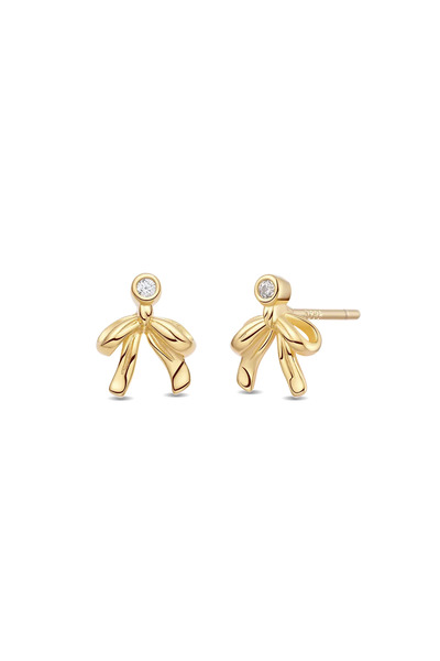 Lisa&Co. Cercei Argint Fermaglio Argint placat cu aur galben / Zircon
