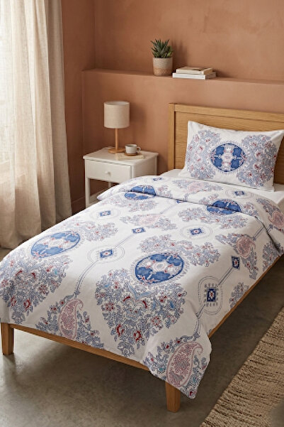 LaLiva Ocean Dream Single Duvet Cover Set with Elastic Fitted Sheet, Natural ...