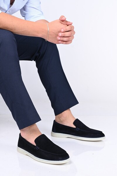 Bestello Laceless Rubber Sole Genuine Leather Loafer 028-2000 Men's Shoes