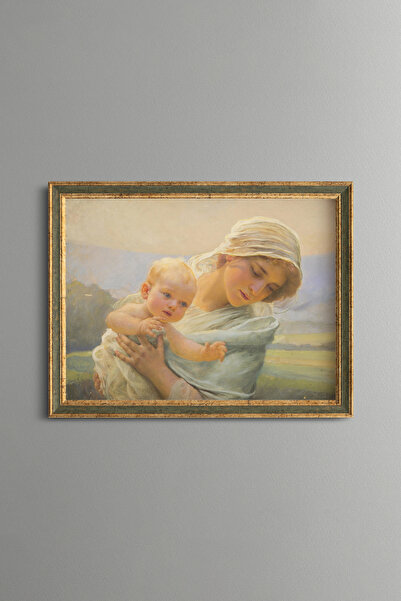 epiqart Mother with Child - Vintage Patterned Painting - Fine Model