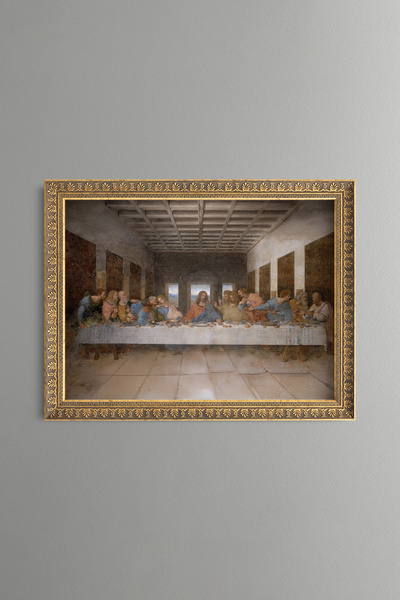 epiqart Son Akşam Yemeği - Vintage Desenli Tablo - İnce Model